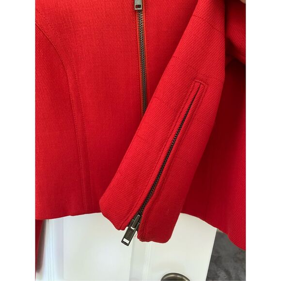 Hilfigre Red Wool Blend Crop Jacket Sz 8 - Picture 8 of 8